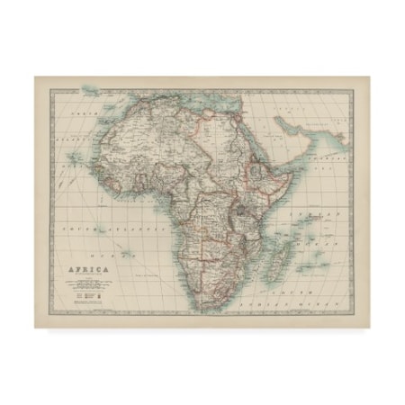 Johnston 'Johnstons Map Of Africa' Canvas Art,18x24